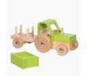 goki Traktor mit Anhänger aus massivem Holz Bild 4
