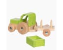 goki Traktor mit Anhänger aus massivem Holz Bild 5