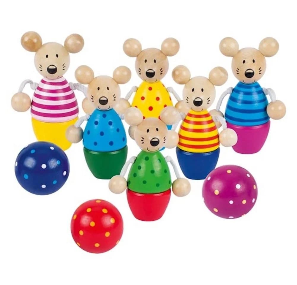 Goki Kegelspiel Speedy 9-tlg. Holzspielzeug Bunt für Kinder ab 3 Jahren - Bild 2