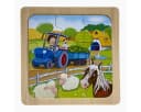 goki Konturenpuzzle 3er Set Bauernhof Feuerwehr Baustelle Holz Bild 3