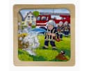 goki Konturenpuzzle 3er Set Bauernhof Feuerwehr Baustelle Holz Bild 5