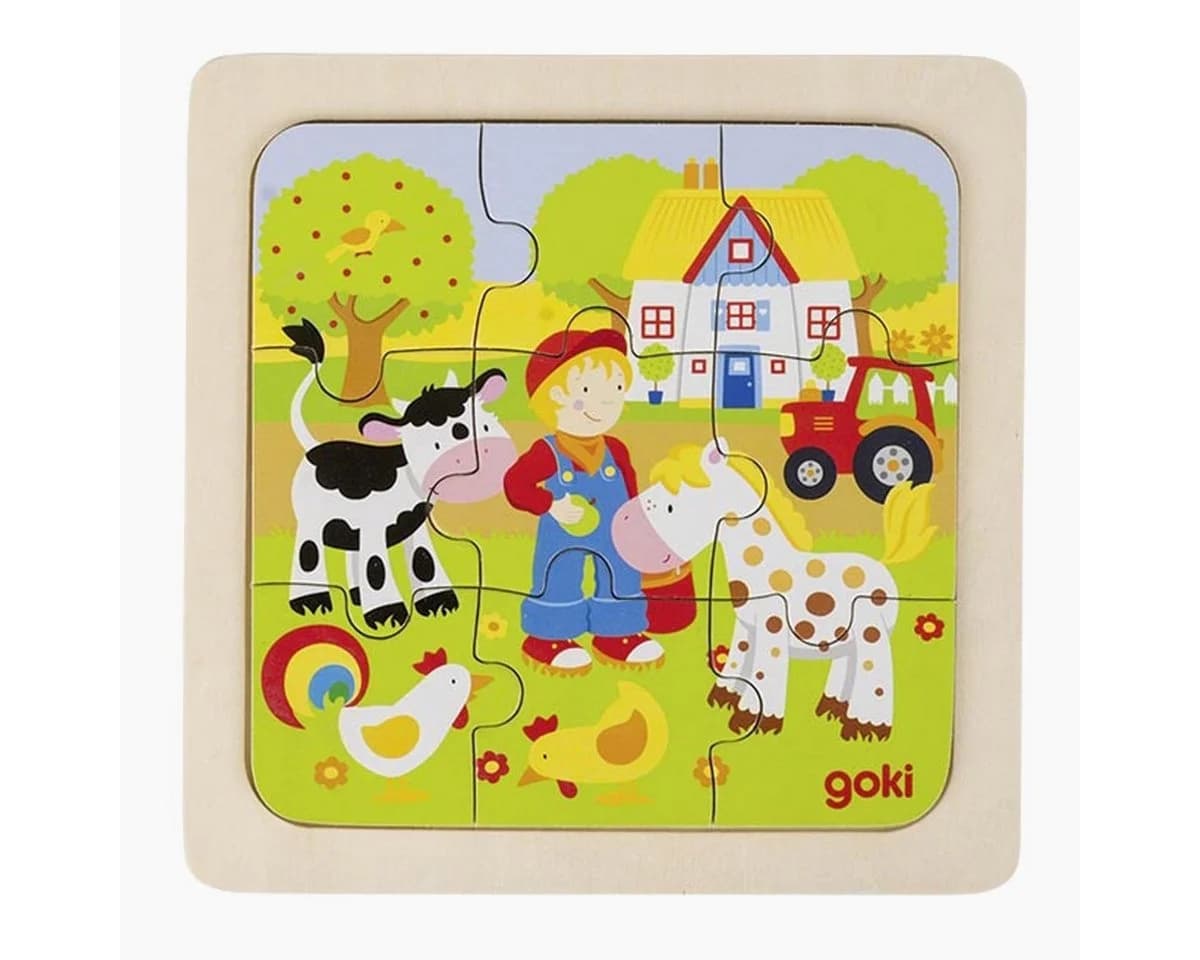 goki Steckpuzzle Einlegepuzzle 4er Set Bunt Holz - Bild 3