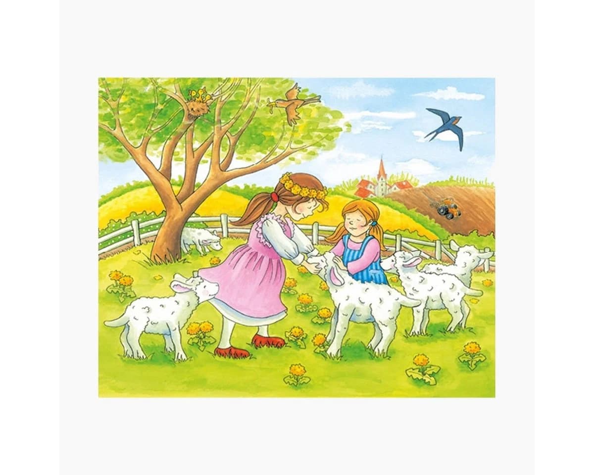 goki Würfelpuzzle Jahreszeiten auf dem Bauernhof 12 Puzzleteile Bunt - Bild 3