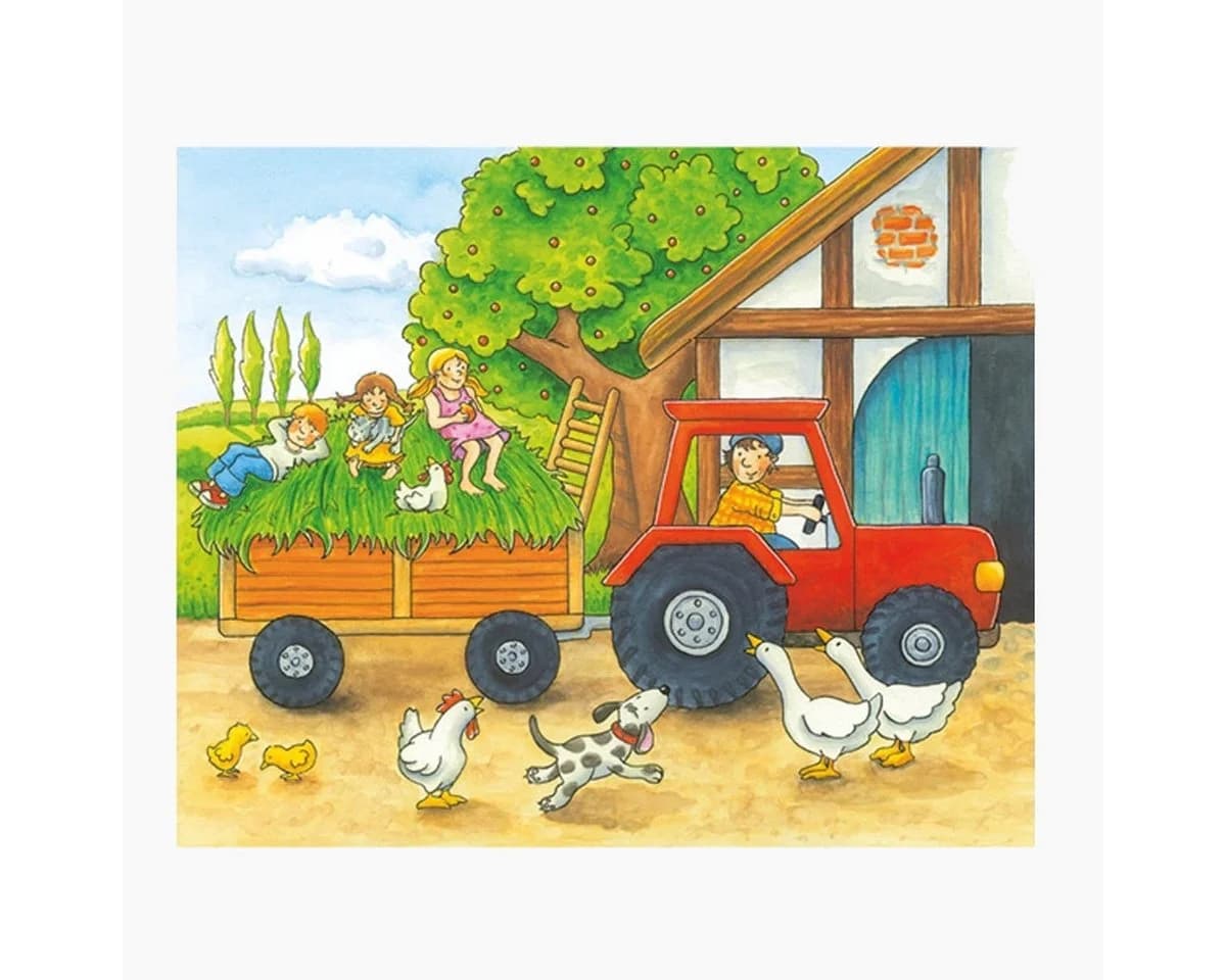 goki Würfelpuzzle Jahreszeiten auf dem Bauernhof 12 Puzzleteile Bunt - Bild 4