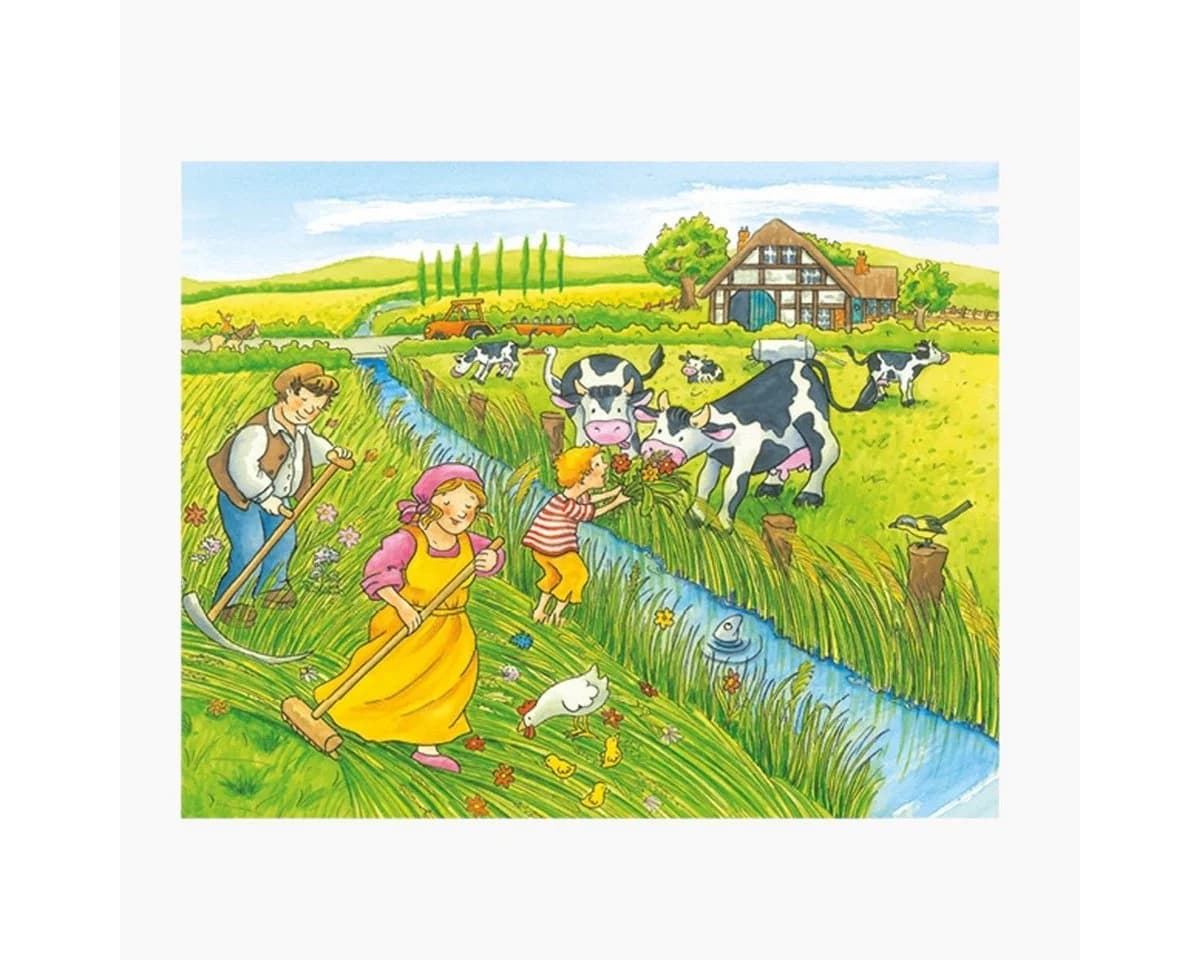 goki Würfelpuzzle Jahreszeiten auf dem Bauernhof 12 Puzzleteile Bunt - Bild 5