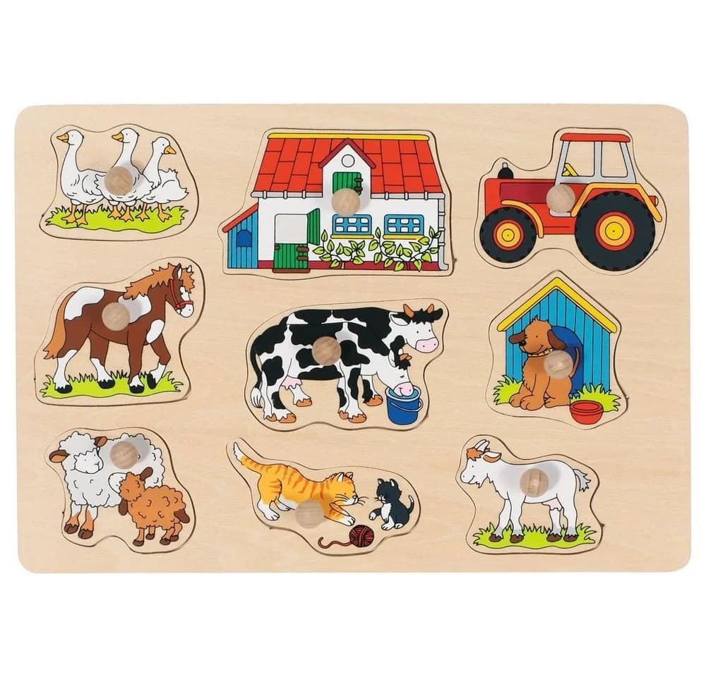 Gollnest & Kiesel Steckpuzzle Bauernhof I Holz 9 Teile