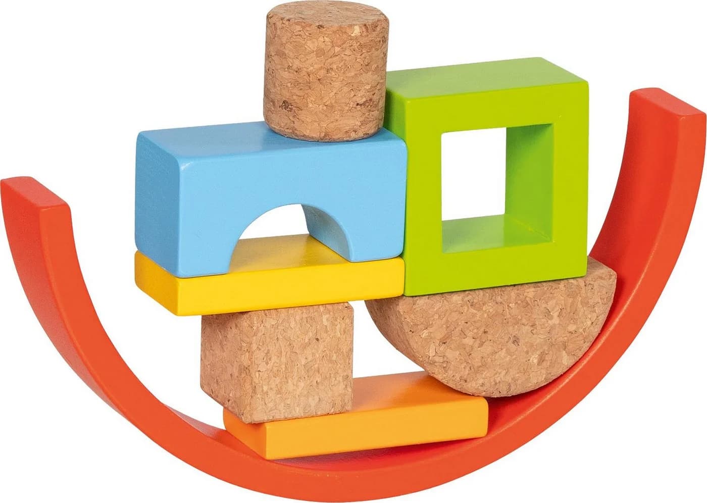 goki Bausteinkasten Kunterbunt 41 Spielbausteine Holz Kork