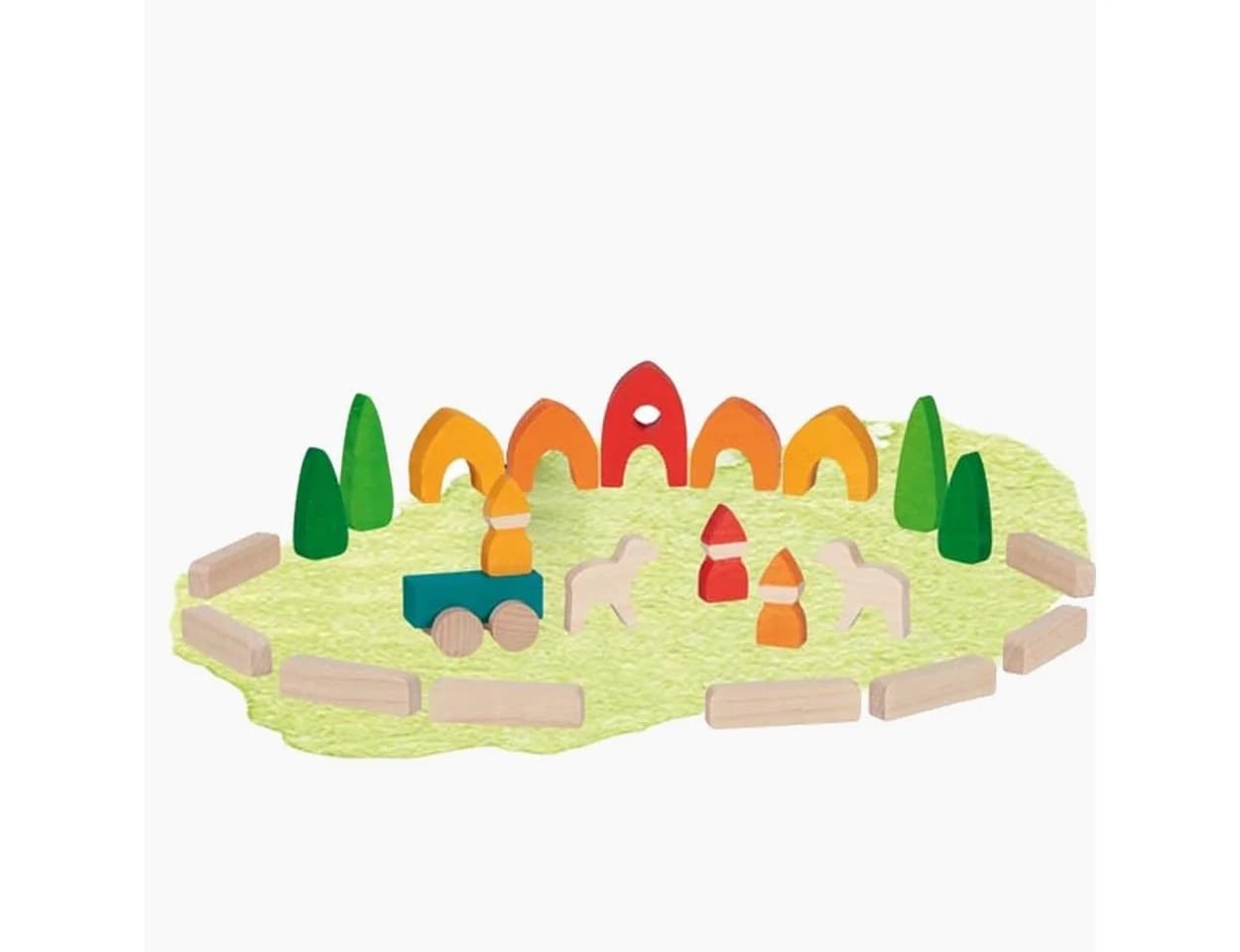 goki Bausteine Mein kleines Dorf 25 St. Bunt Holz - Bild 5