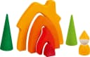 goki Steckspielzeug Zwergenhaus Regenbogen 7-tlg. Holzspielzeug Bild 2