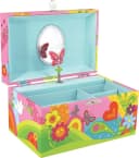 goki Musikspieldose Schmetterlingswiese Bunt/Rosa mit Spiegel Bild 2