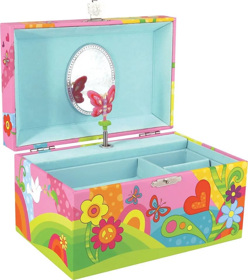 goki Musikspieldose Schmetterlingswiese Bunt/Rosa mit Spiegel - Bild 2