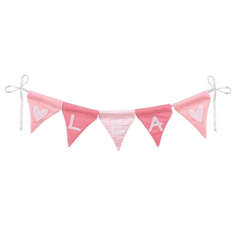 Buchstabenwimpelkette rosa mit 10 Wimpeln - Bild 2