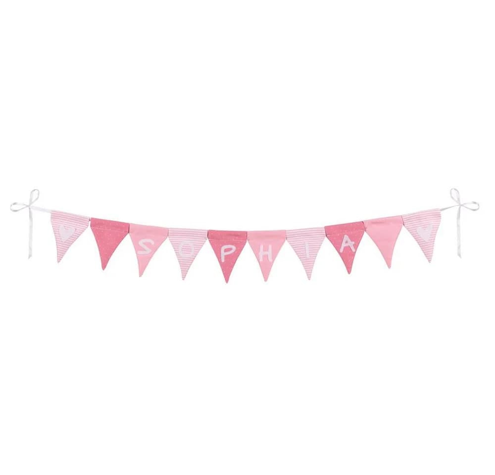 Buchstabenwimpelkette rosa mit 10 Wimpeln - Bild 3