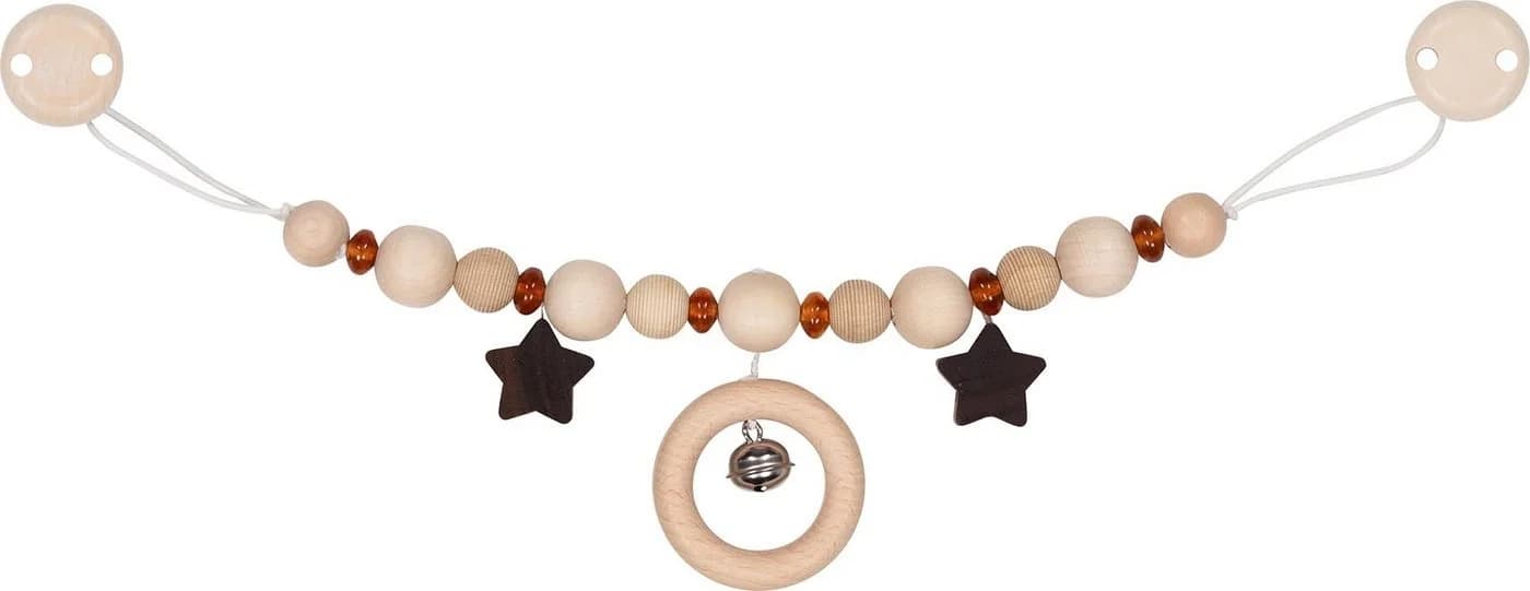 goki Kinderwagenkette aus Bernstein mit Clips, Made in Germany