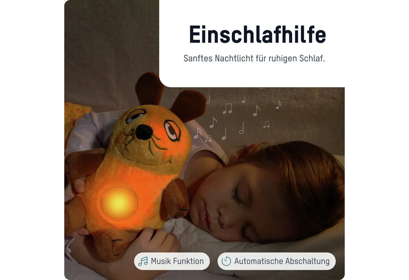 ANSMANN AG LED Nachtlicht Maus Kuscheltier mit Musikfunktion und Timer - Bild 3