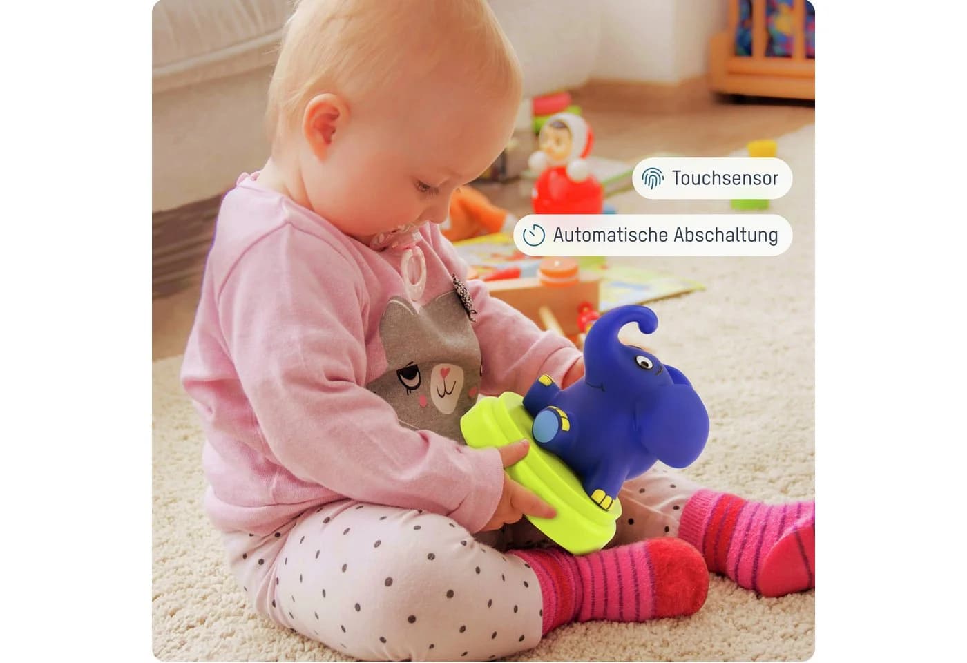 ANSMANN AG LED Nachtlicht Elefant Touch Sensor Blau/Grün - Bild 5