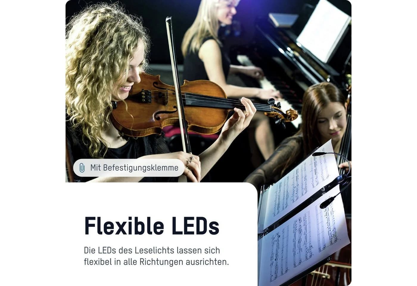 ANSMANN AG LED Klemmleuchte Twinflex - Flexible Leselampe Dimmbar Schwarz - Bild 3