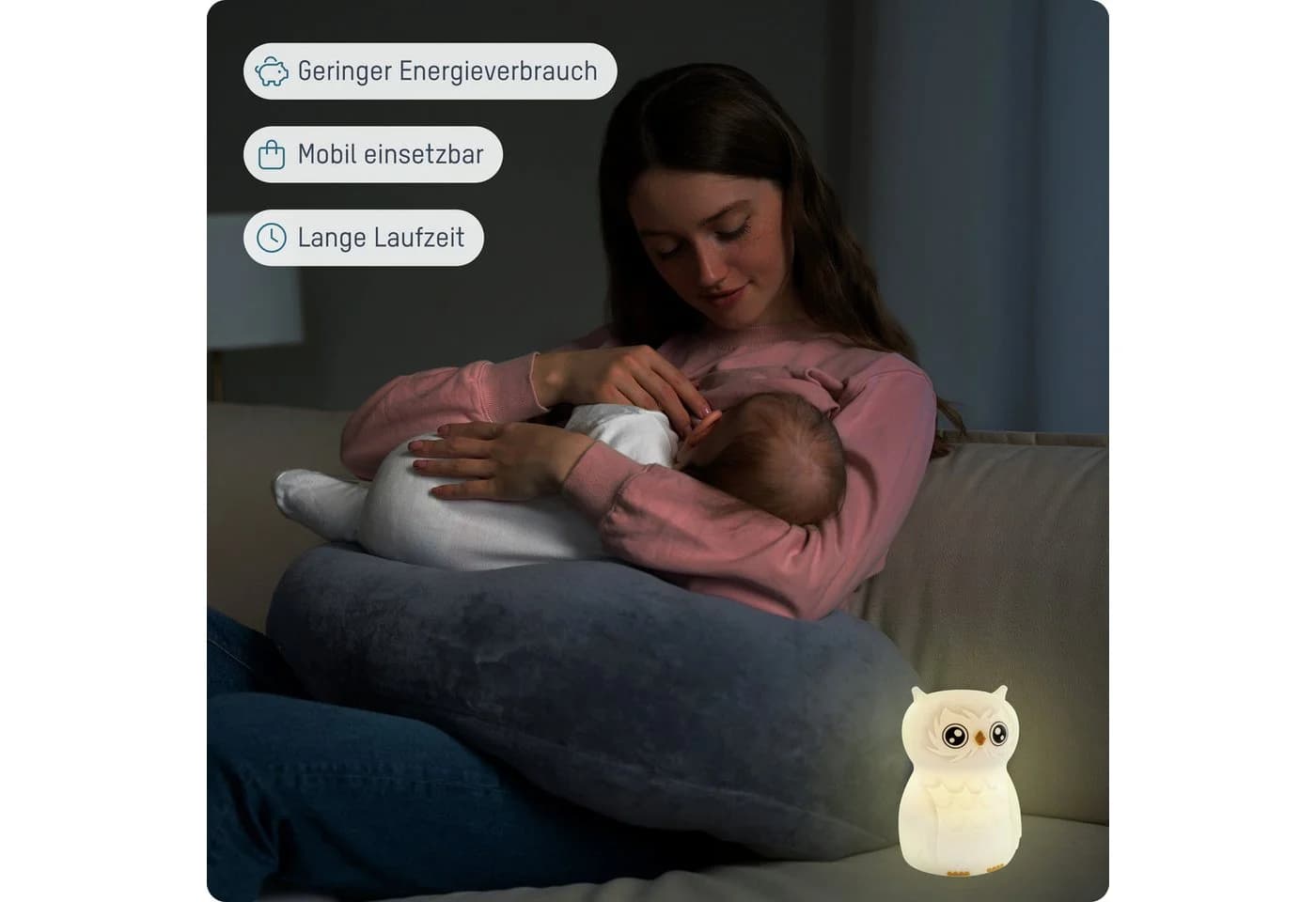 ANSMANN AG LED Nachtlicht Kinder Silikon aufladbar dimmbar Farbwechsel Eule - Bild 5