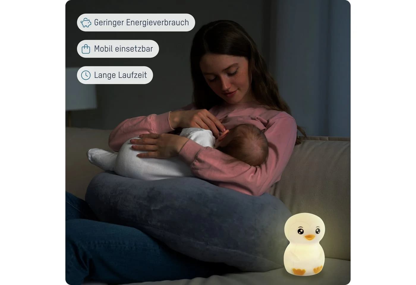 ANSMANN AG LED Nachtlicht Pinguin Silikon 7 Farben Dimmbar - Bild 5