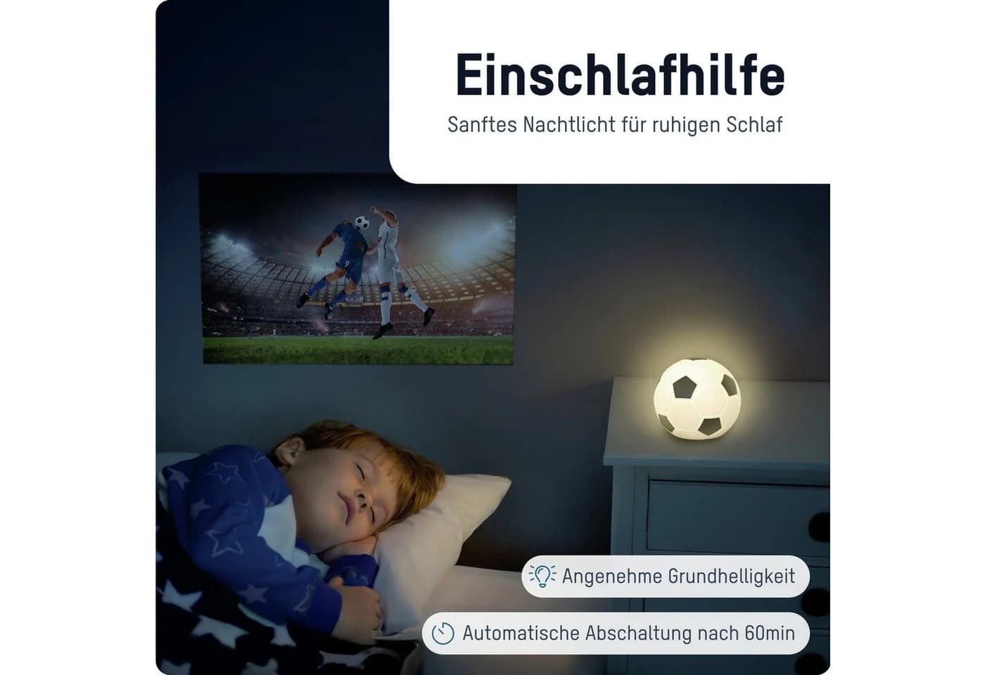 ANSMANN AG LED Nachtlicht Fußball Bunt 3D Design