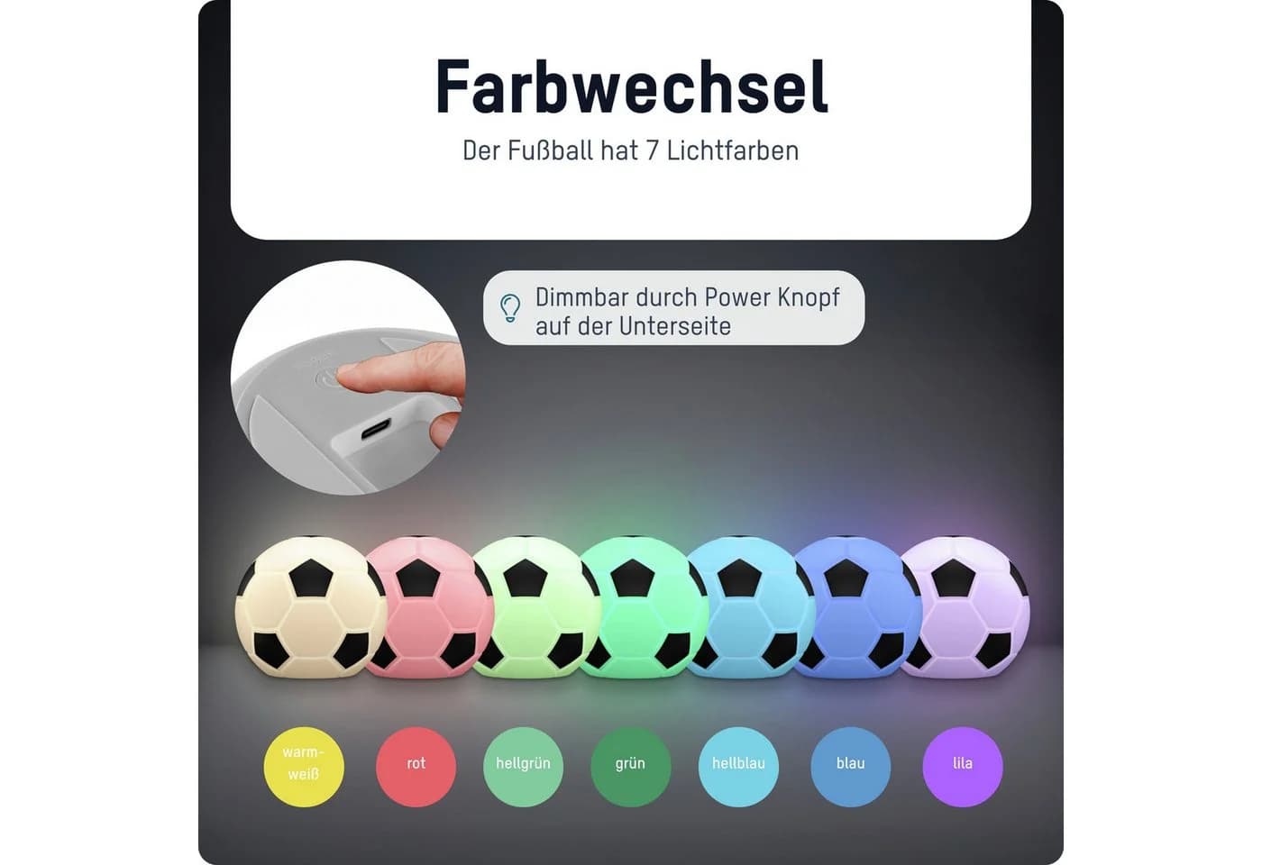 ANSMANN AG LED Nachtlicht Fußball Bunt 3D Design - Bild 4