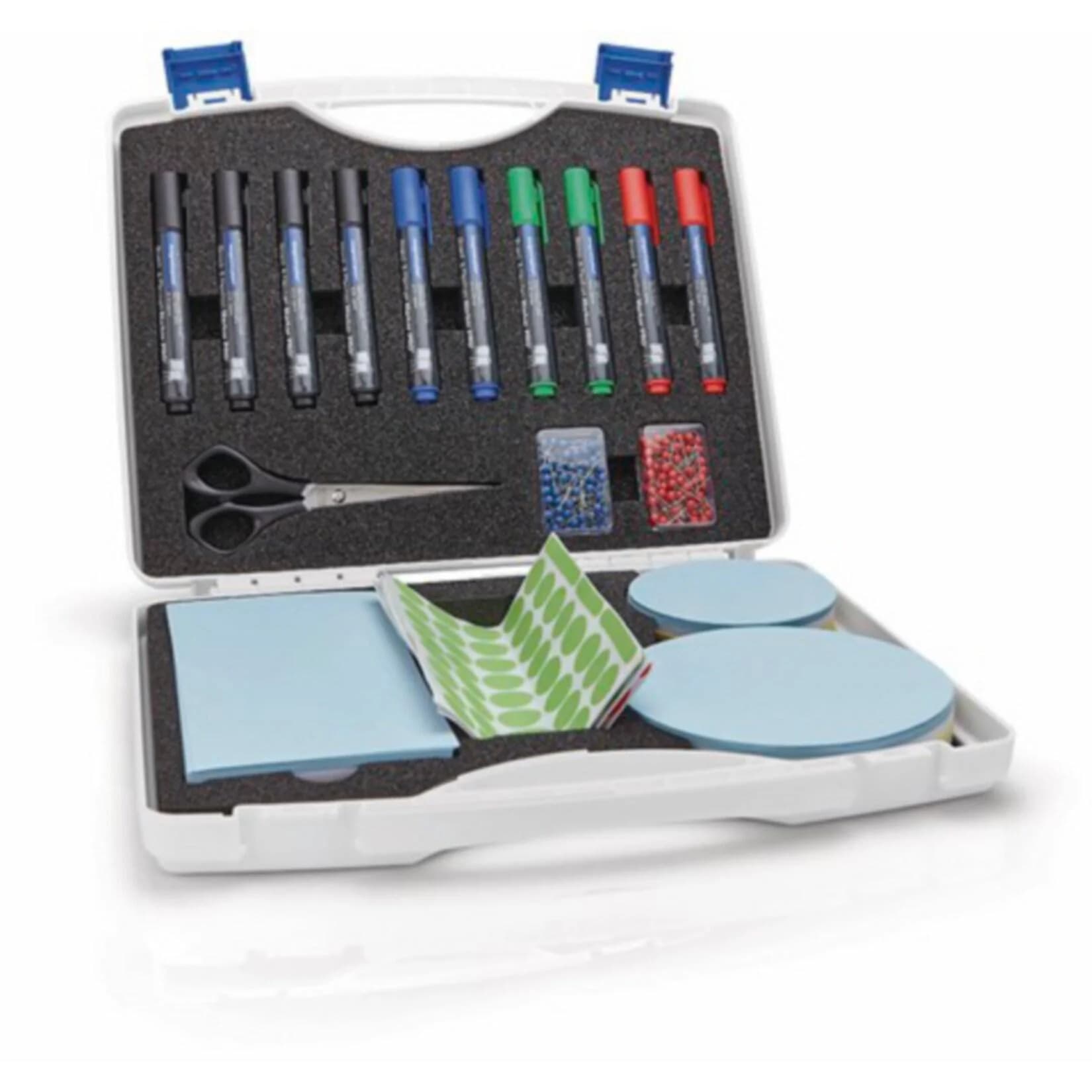 Magnetoplan Moderationsbox Weiß Ultraleichter Kunststoff-Koffer mit 1.140 Teilen