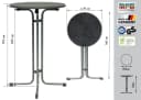 MFG Freizeitmöbel Stehtisch 70 cm anthrazit/schwarz klappbar Bild 4