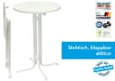 MFG Freizeitmöbel Stehtisch 80 cm klappbar weiß Bild 1