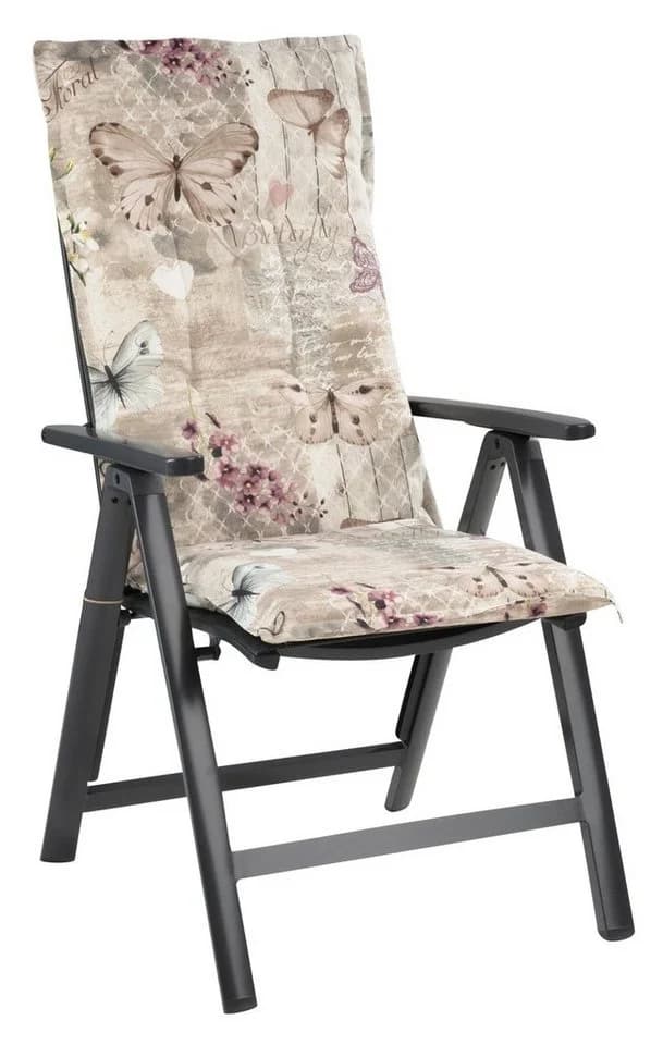 GO-DE Hochlehnerauflage Gartenstuhlauflage für Hochlehnerstühle, Beige - Bild 1