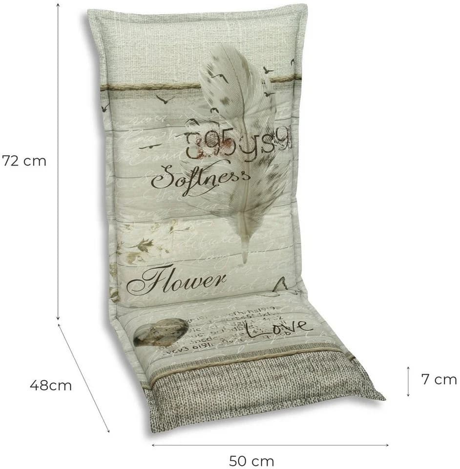 GO-DE Hochlehnerauflage Set 2 St. Grau/Beige Gemustert - Bild 5