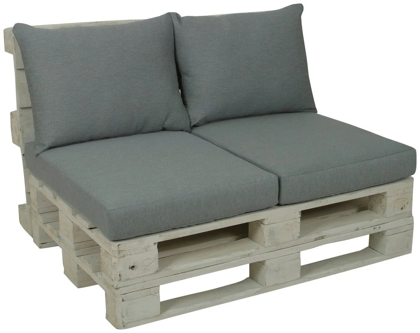 GO-DE Palettenkissen 2er Set grau 60x80 cm gepolstert - Bild 2