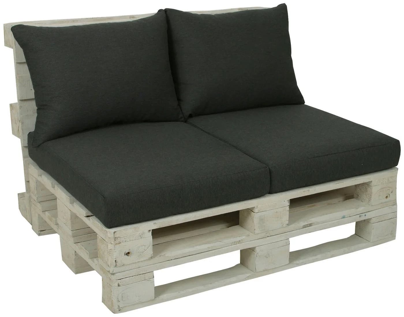 GO-DE Palettenkissen Set 60x80 cm Anthrazit 12 cm Polsterung - Bild 2