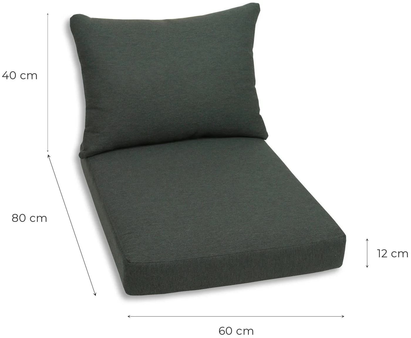 GO-DE Palettenkissen Set 60x80 cm Anthrazit 12 cm Polsterung - Bild 5