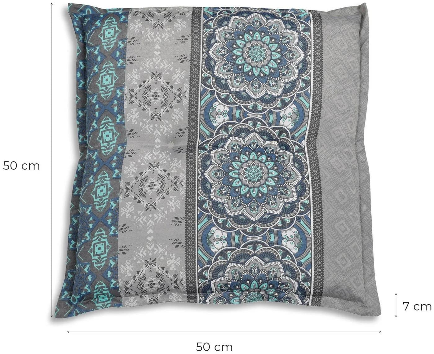 GO-DE Hockerauflage Blau Grau 50x50cm - Bild 3