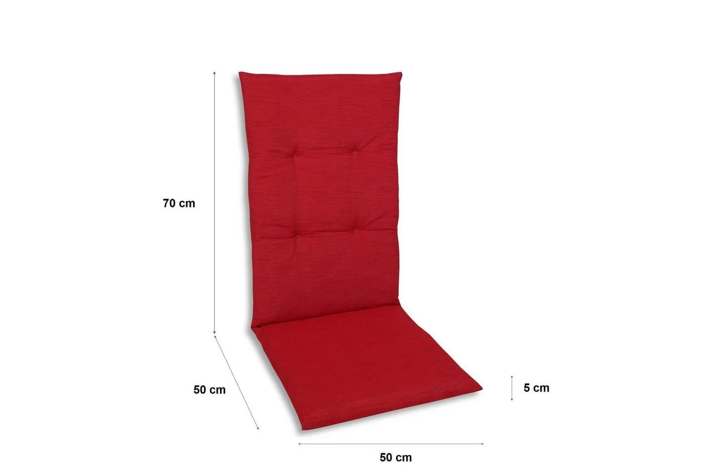GO-DE Hochlehnerauflage Rot Gartenstuhl Kissen Made in Germany - Bild 3