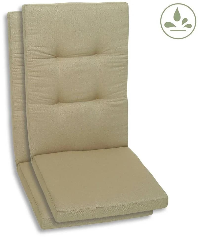 GO-DE Hochlehnerauflage Set 2-tlg. Beige wasserabweisend - Bild 2