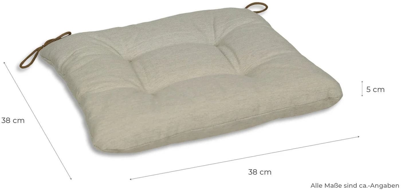 GO-DE Sitzkissen Carina 2er Set Beige Polyester Gartenstuhlauflage - Bild 3