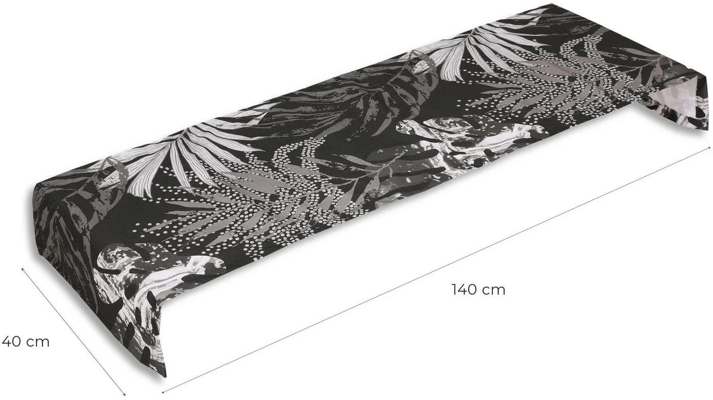 GO-DE Tischläufer Lara Schwarz/Weiß Blattmotiv Baumwolle Polyester - Bild 3