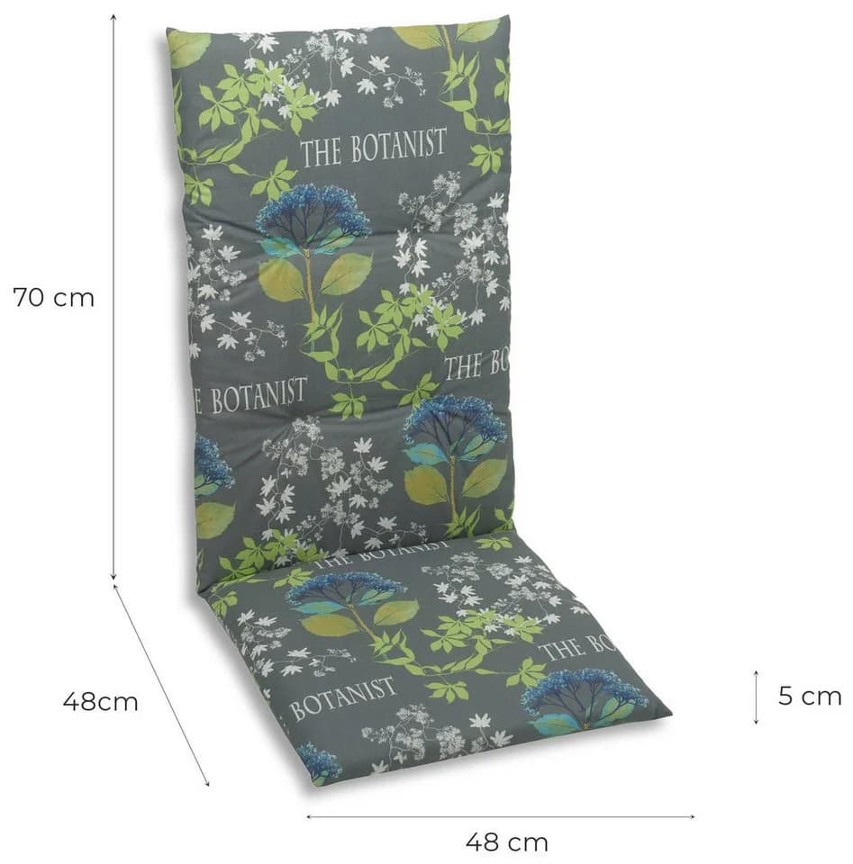 Hochlehnerauflage KONIFERA grau Polsterauflage Baumwolle Polyester - Bild 5
