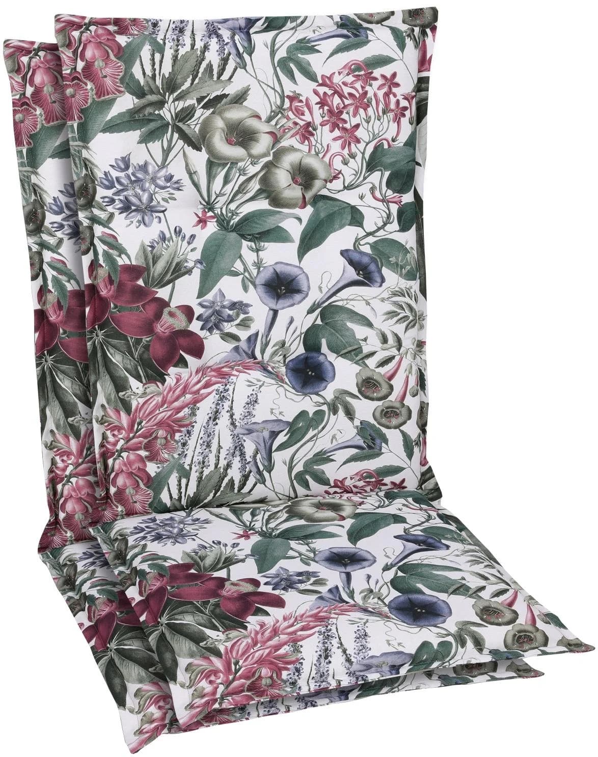GO-DE Sitzauflage Beige/Grün Floral 2-teilig