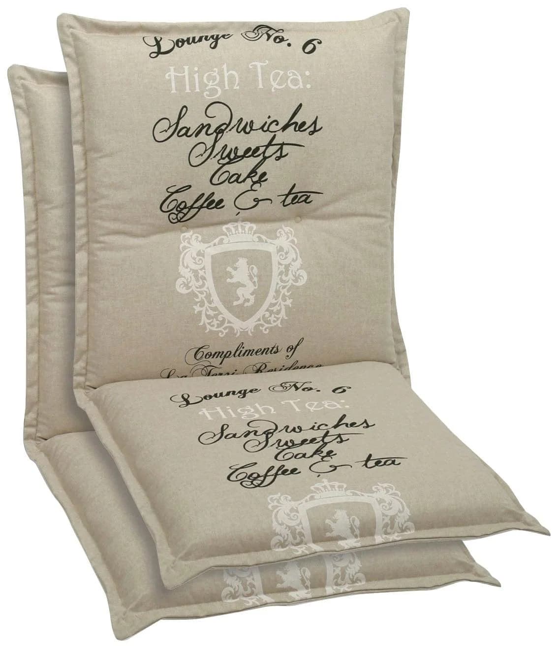 GO-DE Sesselauflage High Tea Beige 2-tlg.