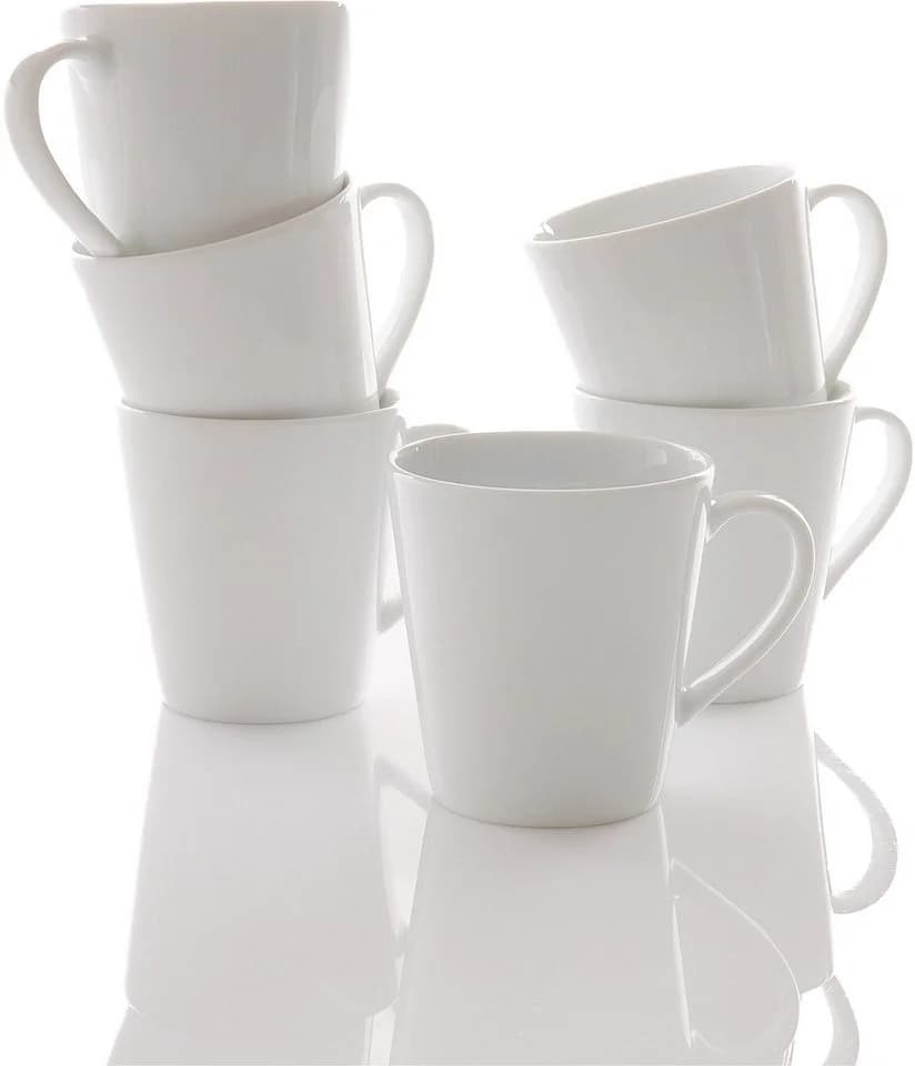 Retsch Arzberg Henkelbecher HEIKE WEISS 250 ml Set 6-tlg. Porzellan