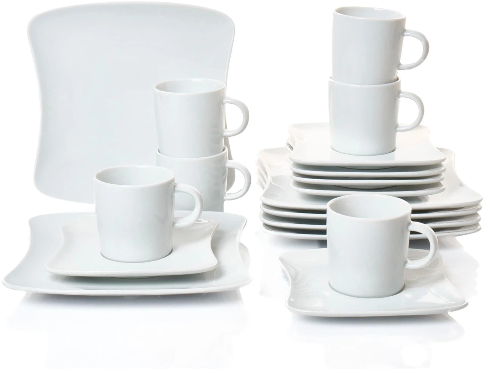Retsch Arzberg Kaffeeservice SANDY 18-tlg. Porzellan weiß