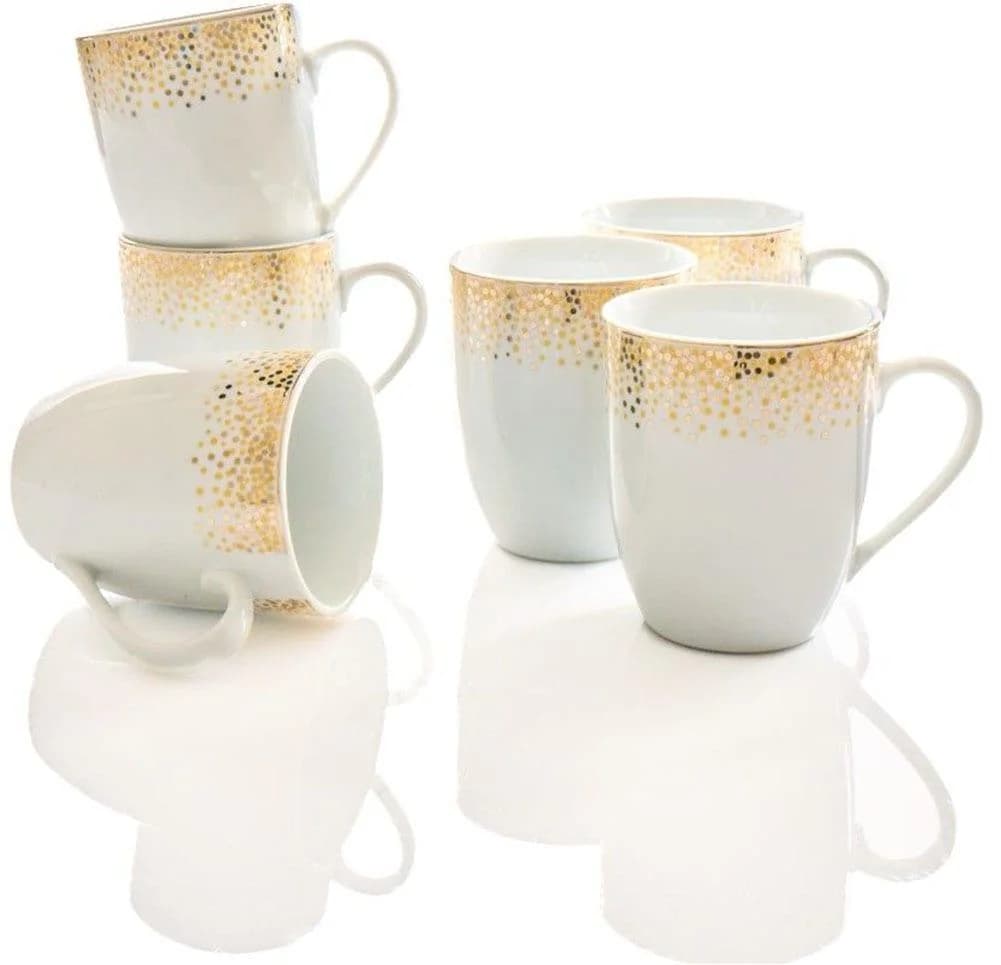 Retsch Arzberg Becher-Set Dusty 6-tlg. 340 ml Weiß/Gold