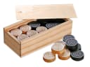 Philos Dame- und Mühle-Spielsteine aus Birke mit Kiefer-Box Bild 1