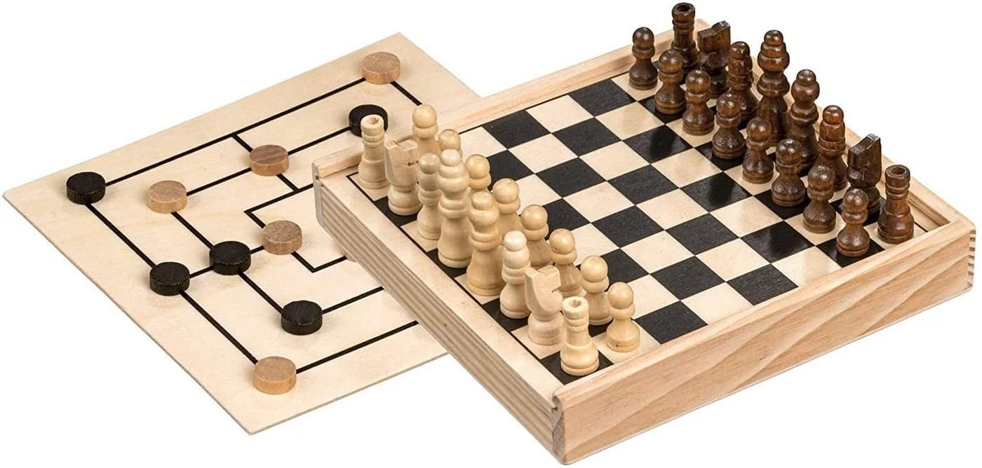 Philos Schach-Mühle-Kombination Mini Reisespiel