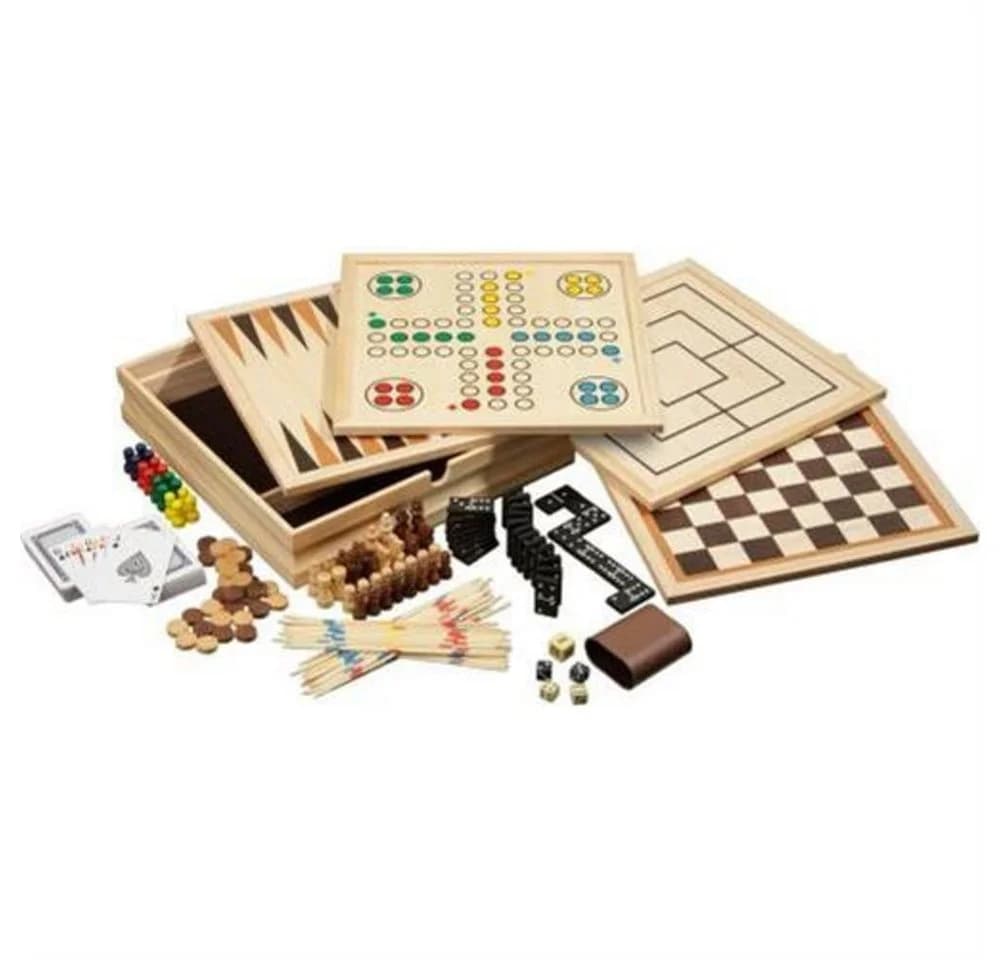 Philos Holz-Spielesammlung Medium 10 Brettspiele