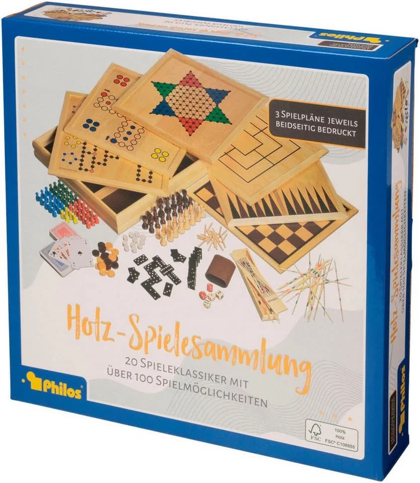PHILOS Holz-Spielesammlung 100 Bunt Made in Germany - Bild 2