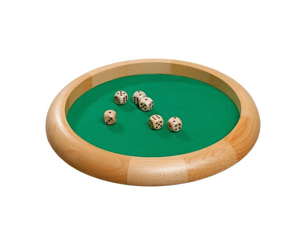 Philos Würfelbrett 30 cm mit 6 Würfeln Holz Filz
