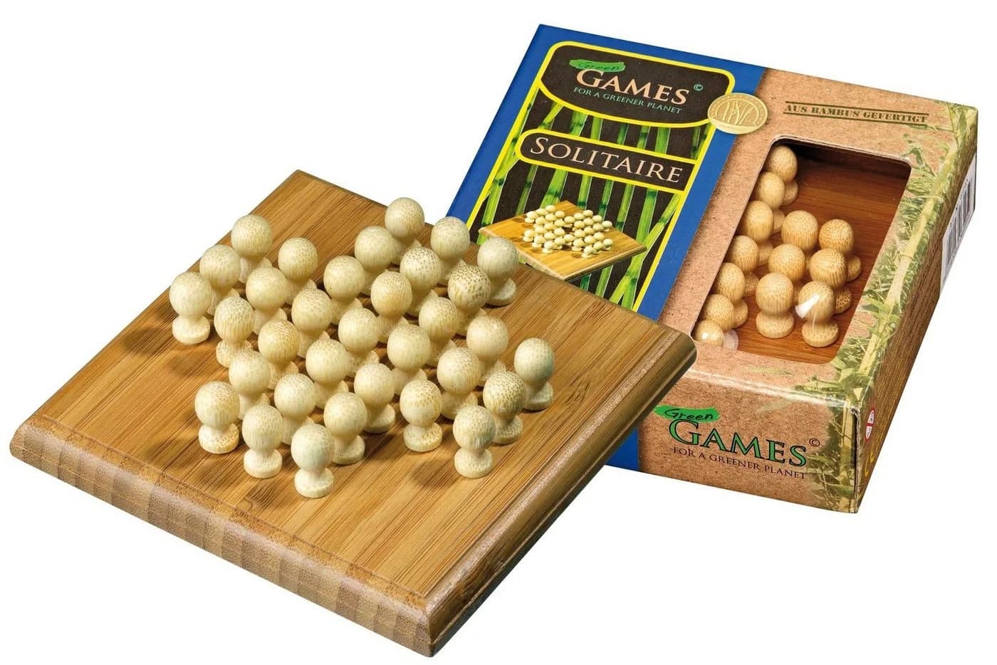 Philos Solitaire mini 12,8cm Bambus Reisespiel